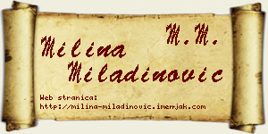 Milina Miladinović vizit kartica
